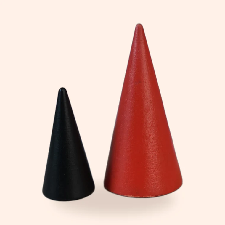 Close-up van de kegels.
